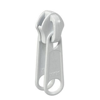 #8 White Coil Zipper Double Pull Slider