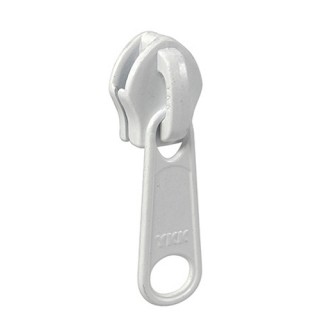 #8 White Coil Zipper Single Pull Slider
